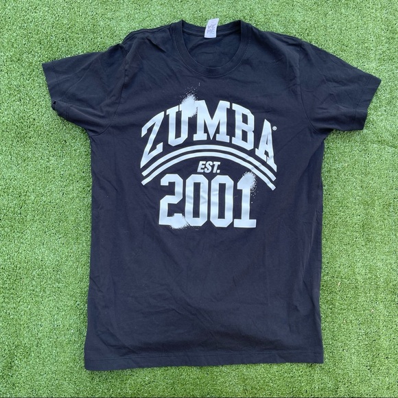 Zumba Est. 2001 Tee Size M/L Preowned back knot casual activewear - Picture 2 of 5